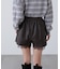 レースレイヤードエコレザーショートパンツ