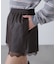 レースレイヤードエコレザーショートパンツ