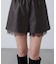 レースレイヤードエコレザーショートパンツ