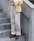 ワンタックワイドパンツ［切らずに履ける身長別サイズ／低身長／高身長／５サイズ５色／洗える／防シワ