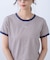 ロゴ刺繍リンガーTシャツ