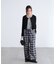 裾レースチェックイージーパンツ