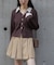 シャツレイヤードゴールドボタンニット