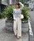 ウール調ワンタックワイドパンツ［切らずに履ける身長別サイズ／低身長／高身長／５サイズ５色／洗える／防シワ