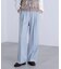 ウール調ワンタックワイドパンツ［切らずに履ける身長別サイズ／低身長／高身長／５サイズ５色／洗える／防シワ