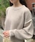 杢ストレッチ配色パイピングニット