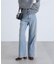 [低身長サイズ／Sシリーズ]ベーシックワイドサイドレースデニムパンツ