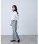 [低身長サイズ／Sシリーズ]ベーシックワイドサイドレースデニムパンツ