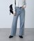 [低身長サイズ／Sシリーズ]ベーシックワイドサイドレースデニムパンツ