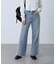 [低身長サイズ／Sシリーズ]ベーシックワイドサイドレースデニムパンツ