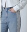 [低身長サイズ／Sシリーズ]ベーシックワイドサイドレースデニムパンツ