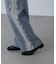 [低身長サイズ／Sシリーズ]ベーシックワイドサイドレースデニムパンツ