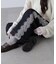 [低身長サイズ／Sシリーズ]ベーシックワイドサイドレースデニムパンツ