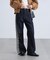 [低身長サイズ／Sシリーズ]ベーシックワイドサイドレースデニムパンツ