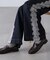[低身長サイズ／Sシリーズ]ベーシックワイドサイドレースデニムパンツ