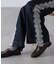 [低身長サイズ／Sシリーズ]ベーシックワイドサイドレースデニムパンツ