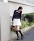Iシャツフェイクレイヤードポロカーディガン
