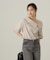 アシンメトリー5分袖シャツブラウス24AW