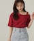アシンメトリー5分袖シャツブラウス24AW