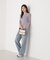 シアー切り替えボートネックニット　26SS