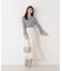 シアー切り替えボートネックニット　26SS