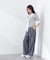 ＜ウォッシャブル＞ベルト付きタックワイドパンツ　26SS