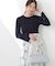 ニットドッキング花柄シャーリングワンピース　26SS