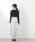 ニットドッキング花柄シャーリングワンピース　26SS