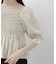 〈a／mie〉シャーリングペプラムブラウス 26SS