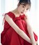 ＜中川紅葉さん着用＞ショルダーリボンギャザーワンピース
