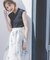 衿付き柄ドッキングニットワンピース 26AW