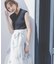 衿付き柄ドッキングニットワンピース 26AW