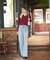 ＜a／mie＞レースハイウエストワイドデニムパンツ 26AW