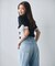 ＜a／mie＞レースハイウエストワイドデニムパンツ 26AW