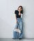 ＜a／mie＞レースハイウエストワイドデニムパンツ 26AW