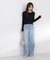 ＜a／mie＞レースハイウエストワイドデニムパンツ 26AW