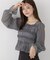 ＜a／mie＞シャーリングフリルキャンディースリーブブラウス 26AW