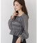 ＜a／mie＞シャーリングフリルキャンディースリーブブラウス 26AW