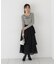 ＜a／mie＞ロゴ刺繍リブニット
