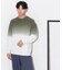 片畦グラデーションクルーネックニット