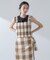 RITA ROW／Checkered smocked body top