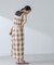 RITA ROW／Checkered smocked body top