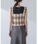 RITA ROW／Checkered smocked body top