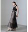 ESTHE／Tiered Tulle Cut-Out MaxiDress