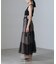 ESTHE／Tiered Tulle Cut-Out MaxiDress