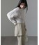 モールフェザークロップドニットトップス