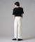 「ASSEMBLANC」ウォッシャブルシルクワイドリブVネックニットTシャツ