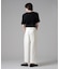 「ASSEMBLANC」ウォッシャブルシルクワイドリブVネックニットTシャツ