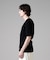 「ASSEMBLANC」ウォッシャブルシルクワイドリブVネックニットTシャツ