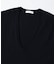 「ASSEMBLANC」ウォッシャブルシルクワイドリブVネックニットTシャツ